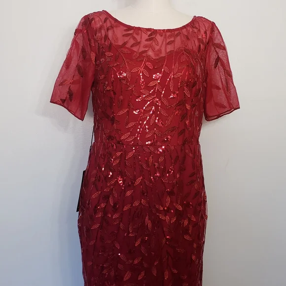 Ever Pretty Red Sequin Short Sleeve Gown for Weddings - Picture 2 of 13